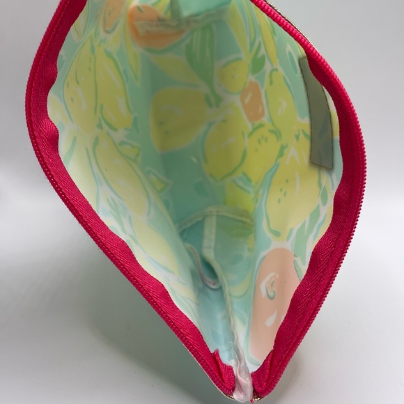 Lily Pulitzer for Estée Lauder Makeup Cosmetic Bag Yellow Lemons Oranges New - Picture 6 of 7